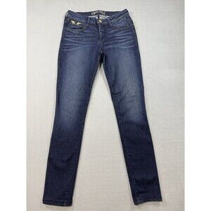 Robin's Jean Cassie Skinny Size 26 Dark Wash Gold Wing Stud Embellished USA